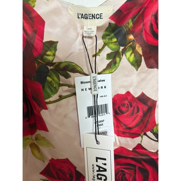 New with Tag L'agence Woman's Jane Roses Printed 100% Silk V neck Camisole Tank - Picture 5 of 7